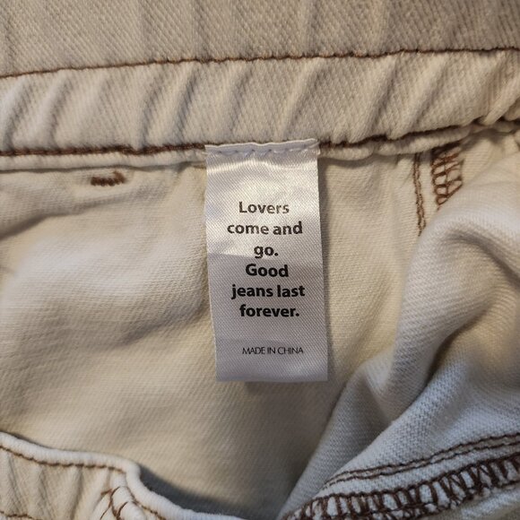 PacSun‎ Elastic Waist Cargo White Cream Cotton Pants Womens Medium (28x27) EUC - Picture 9 of 13